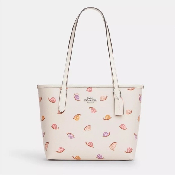 COACH Small City Tote with Snail Print CV269 Spring Summer Purse Bag NWT! - Picture 1 of 7